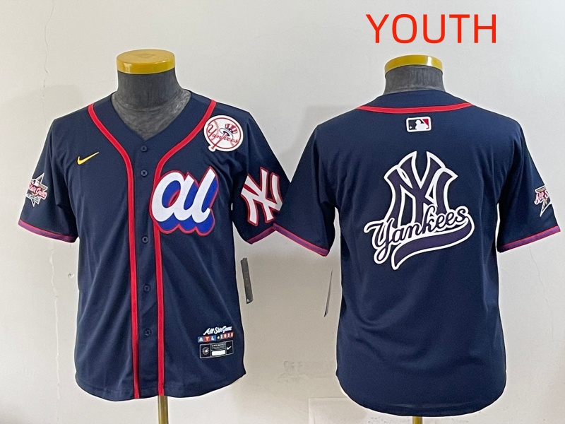Youth 2025 New York Yankees Blank Drak Blue All star Blank Blue Nike MLB Jersey style 11